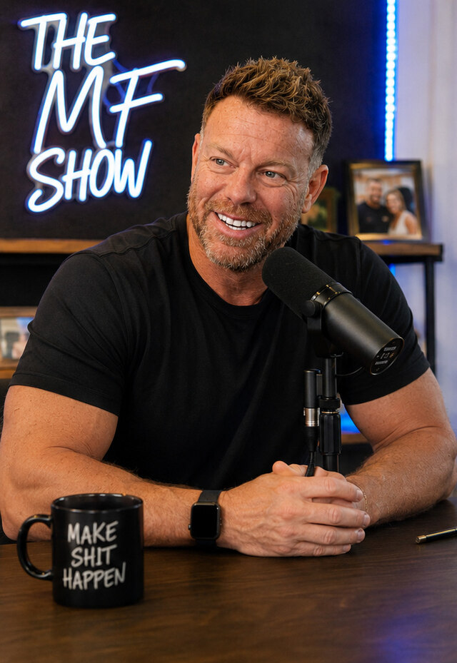 Mike Fortin, Founder of Agent Influence Pros, recording The MF Show