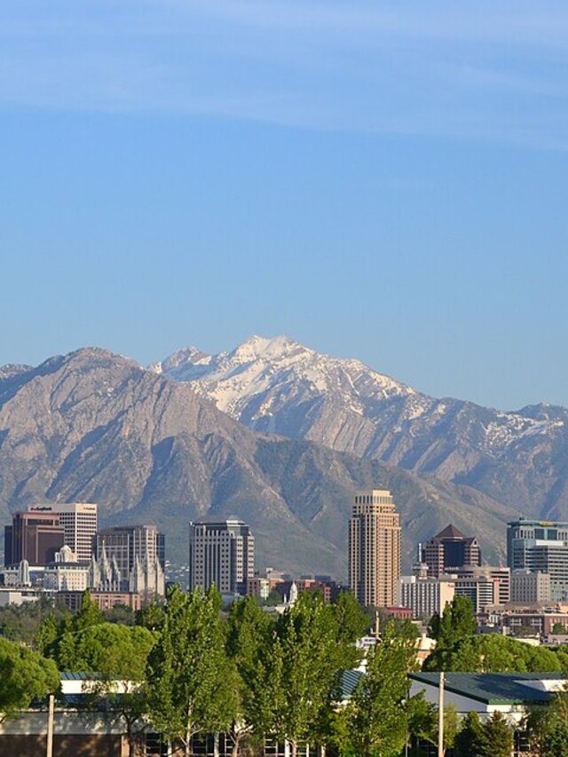 Salt Lake City skyline with the Wasatch Mountains
